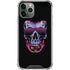 Liquid Blue Neon Skull with Glasses iPhone 11 Pro Max Clear Case