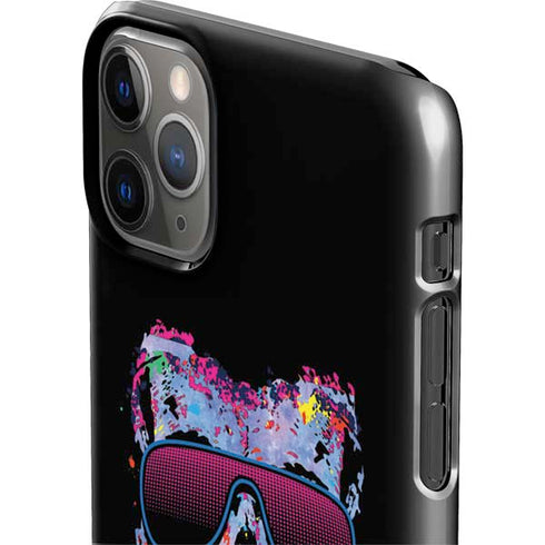 Liquid Blue Neon Skull with Glasses iPhone 11 Pro Max Lite Case