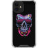 Liquid Blue Neon Skull with Glasses iPhone 12 Mini Clear Case