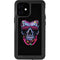 Liquid Blue Neon Skull with Glasses iPhone 12 Mini Waterproof Case