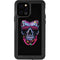Liquid Blue Neon Skull with Glasses iPhone 12 Pro Waterproof Case