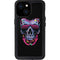 Liquid Blue Neon Skull with Glasses iPhone 13 Mini Waterproof Case