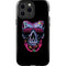 Liquid Blue Neon Skull with Glasses iPhone 13 Pro Max Impact Case