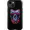 Liquid Blue Neon Skull with Glasses iPhone 15 Plus Impact Case