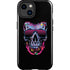 Liquid Blue Neon Skull with Glasses iPhone 15 Plus Impact Case