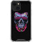 Liquid Blue Neon Skull with Glasses iPhone 14 Plus Clear Case