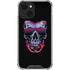 Liquid Blue Neon Skull with Glasses iPhone 14 Plus Clear Case