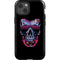 Liquid Blue Neon Skull with Glasses iPhone 14 Impact Case
