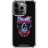 Liquid Blue Neon Skull with Glasses iPhone 15 Pro Clear Case