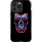 Liquid Blue Neon Skull with Glasses iPhone 14 Pro Impact Case