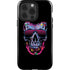 Liquid Blue Neon Skull with Glasses iPhone 14 Pro Impact Case