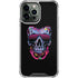 Liquid Blue Neon Skull with Glasses iPhone 14 Pro Max Clear Case