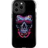 Liquid Blue Neon Skull with Glasses iPhone 14 Pro Max Impact Case