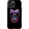 Liquid Blue Neon Skull with Glasses iPhone 15 Pro Max Impact Case