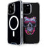 Liquid Blue Neon Skull with Glasses iPhone 15 Pro Max MagSafe Case