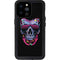 Liquid Blue Neon Skull with Glasses iPhone 14 Pro Max Waterproof Case