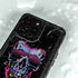 Liquid Blue Neon Skull with Glasses iPhone 14 Pro Max Waterproof Case