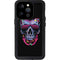Liquid Blue Neon Skull with Glasses iPhone 14 Pro Waterproof Case