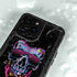 Liquid Blue Neon Skull with Glasses iPhone 14 Pro Waterproof Case
