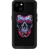 Liquid Blue Neon Skull with Glasses iPhone 15 Plus Waterproof Case