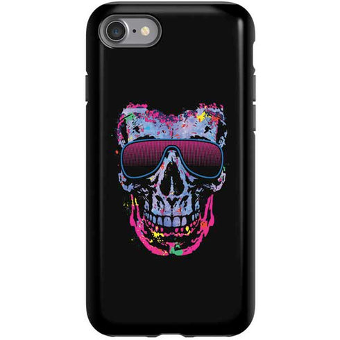 Liquid Blue Neon Skull with Glasses iPhone SE (2nd & 3rd Gen) Pro Case