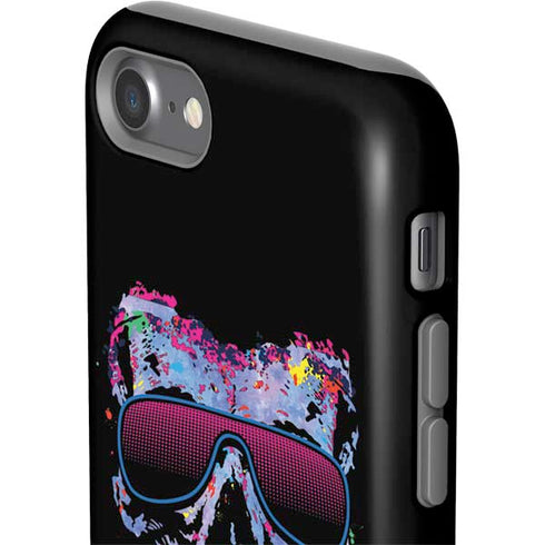 Liquid Blue Neon Skull with Glasses iPhone SE (2nd & 3rd Gen) Pro Case