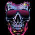 Liquid Blue Neon Skull with Glasses iPhone XR Skin