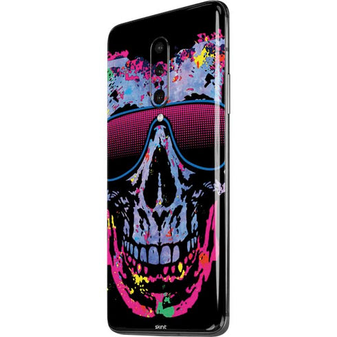 Liquid Blue Neon Skull with Glasses OnePlus 7 Pro Skin
