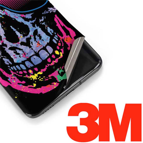 Liquid Blue Neon Skull with Glasses OnePlus 7 Pro Skin