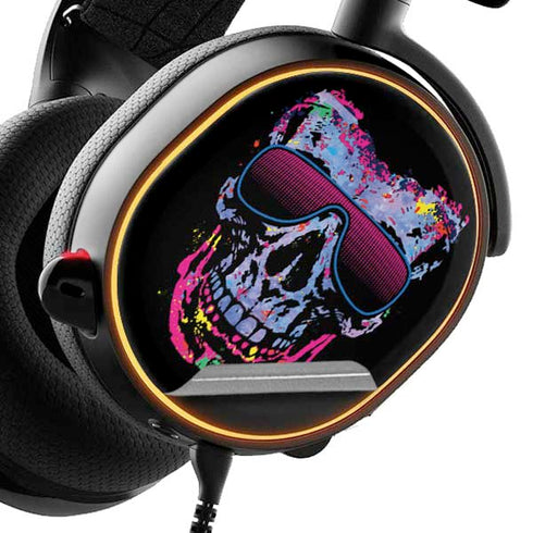 Liquid Blue Neon Skull with Glasses SteelSeries Arctis 5 Skin