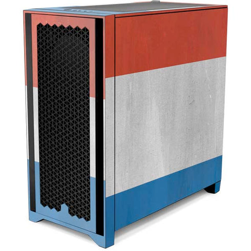 Netherlands Flag Distressed Corsair 4000D Tempered Glass Mid-Tower ATX Case Skin