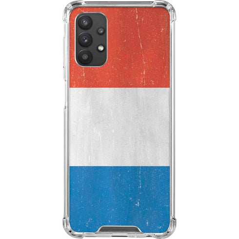 Netherlands Flag Distressed Galaxy A32 5G Clear Case