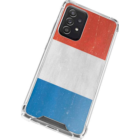 Netherlands Flag Distressed Galaxy A52 5G Clear Case