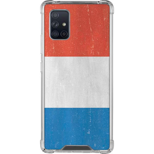 Netherlands Flag Distressed Galaxy A71 5G Clear Case