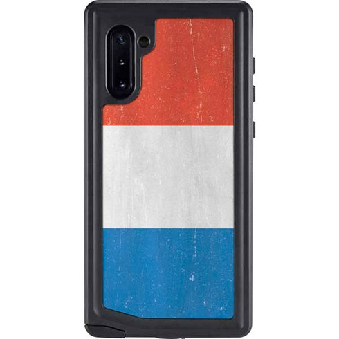 Netherlands Flag Distressed Galaxy Note 10 Waterproof Case