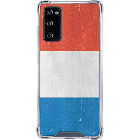 Netherlands Flag Distressed Galaxy S20 FE Clear Case
