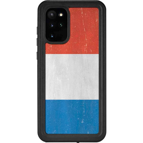 Netherlands Flag Distressed Galaxy S20 Plus Waterproof Case