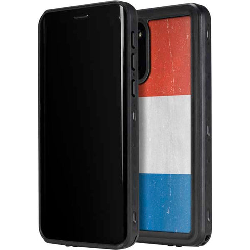 Netherlands Flag Distressed Galaxy S20 Plus Waterproof Case