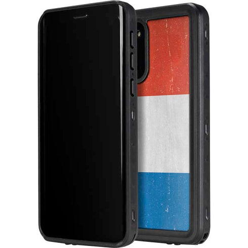 Netherlands Flag Distressed Galaxy S20 Waterproof Case