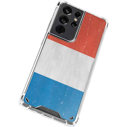 Netherlands Flag Distressed Galaxy S21 Ultra 5G Clear Case