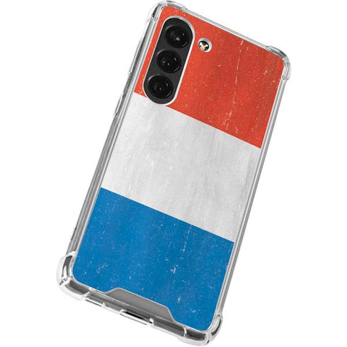 Netherlands Flag Distressed Galaxy S23 Clear Case