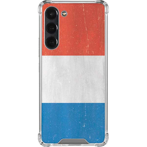 Netherlands Flag Distressed Galaxy S23 Plus Clear Case