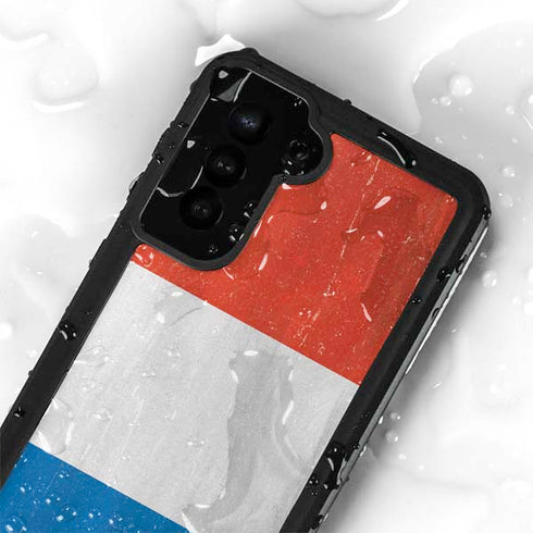 Netherlands Flag Distressed Galaxy S23 Plus Waterproof Case