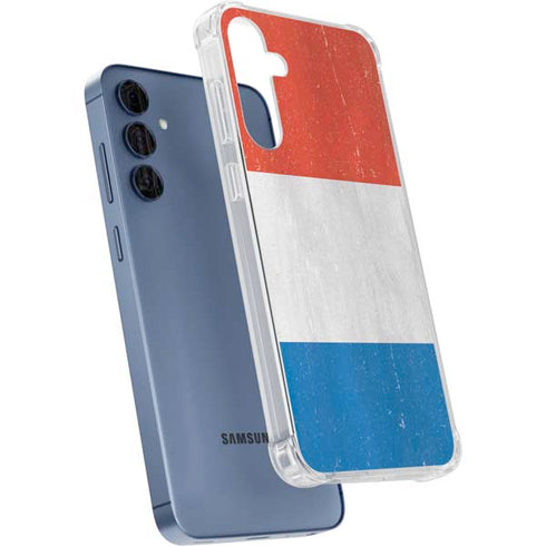 Netherlands Flag Distressed Galaxy S24 Clear Case