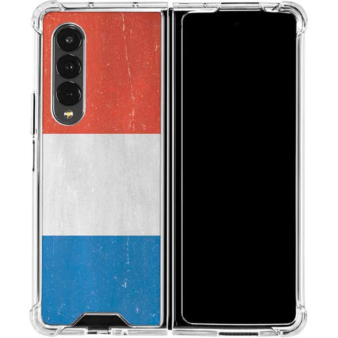 Netherlands Flag Distressed Galaxy Z Fold4 5G Clear Case