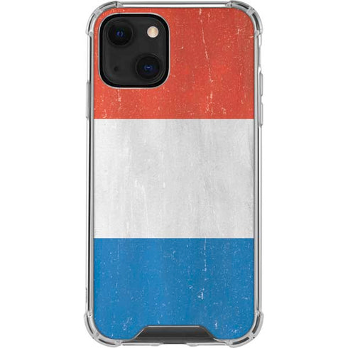 Netherlands Flag Distressed iPhone 13 Clear Case