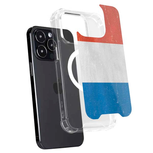 Netherlands Flag Distressed iPhone 13 Pro MagSafe Case