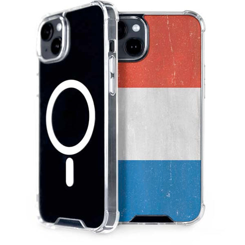 Netherlands Flag Distressed iPhone 15 MagSafe Case