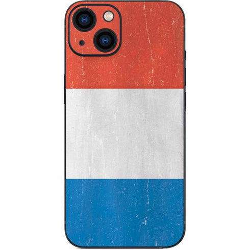 Netherlands Flag Distressed iPhone 15 Plus Skin