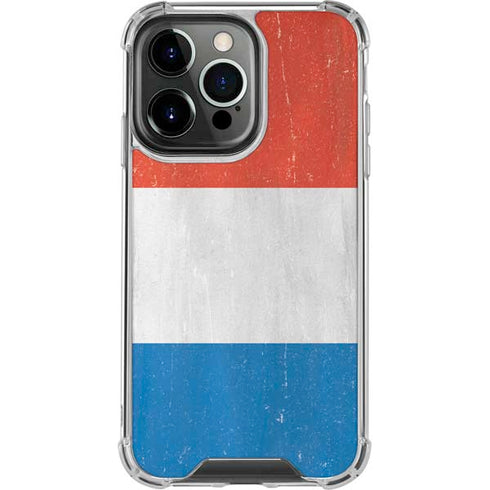 Netherlands Flag Distressed iPhone 14 Pro Clear Case